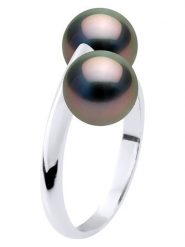 ATELIERS SAINT GERMAIN Srebrny pierścionek z perłami Tahiti rozmiar: onesize. Czarne pierścionki ATELIERS SAINT GERMAIN, z perłą, srebrne. Za 739.99 zł.