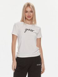 Guess T-Shirt Carrie O4RM09 KBBU1 Biały Regular Fit. Czerwone t-shirty Guess, xs, z aplikacjami, bez kołnierzyka, bez ramiączek. Za 68.99 zł.