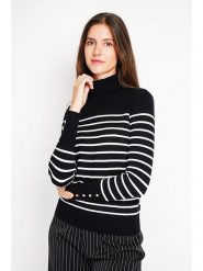 ASSUILI Golf w kolorze czarno-białym rozmiar: 36. Białe golfy Assuili, bez wzorów, bez ramiączek. Za 104.99 zł.