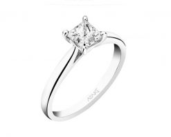 Pierścionek z białego złota z diamentem - SI1/H - 0,50 ct - próba 585. Białe pierścionki Apart, z diamentem, złote. Za 15,990.00 zł.