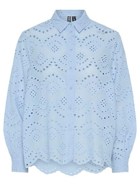 Pieces Bluzka "Vilde" w kolorze błękitnym rozmiar: S. Niebieskie bluzki Pieces, s, bez wzorów, z bawełny, bez kołnierzyka, bez ramiączek. Za 69.91 zł.