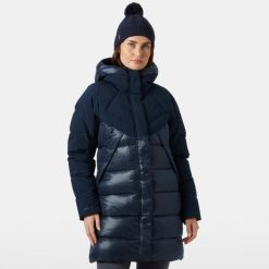 Parka dla kobiet Helly Hansen Bliss. Niebieskie parki Helly Hansen, na zimę, bez kaptura. W wyprzedaży za 1,497.50 zł.