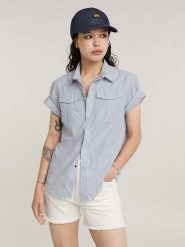 G-Star Bluzka w kolorze błękitnym rozmiar: XL. Niebieskie bluzki G-Star, xl, bez wzorów, z bawełny, retro, bez kołnierzyka, bez ramiączek. Za 123.25 zł.