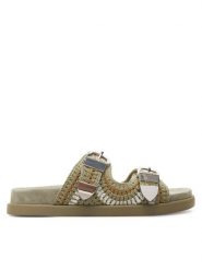 Aldo Klapki Bohodream 13967605 Zielony. Zielone klapki Aldo, bez wzorów, z materiału, bez obcasa. Za 249.99 zł.