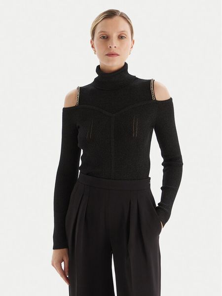 Fracomina Golf FS25WT7020K559Q7 Czarny Slim Fit. Czarne golfy Fracomina, xs, bez wzorów, z syntetyku, bez ramiączek. Za 549.99 zł.