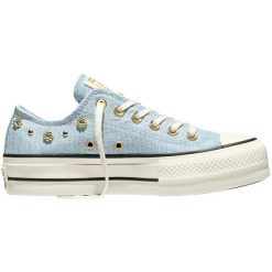 Buty sportowe Converse Chuck Taylor All Star Lift. Niebieskie obuwie sportowe Converse, bez wzorów, bez zapięcia. Za 590.00 zł.