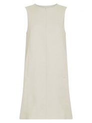 MOSS COPENHAGEN Sukienka w kolorze kremowym rozmiar: XL. Brązowe sukienki Moss Copenhagen, na co dzień, xl, bez wzorów, bez kołnierzyka, bez ramiączek, midi, proste. Za 214.95 zł.