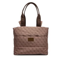 Torebka Guess. Brązowe shopper Guess, z aplikacjami, bez dodatków. Za 369.99 zł.