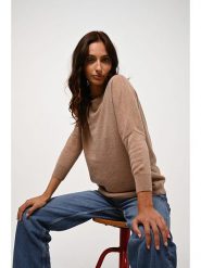 AUTHENTIC CASHMERE Kaszmirowy sweter "Goléon" w kolorze beżowym rozmiar: S. Brązowe swetry AUTHENTIC CASHMERE, s, bez wzorów, z kaszmiru, bez ramiączek. Za 303.06 zł.