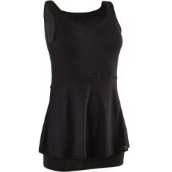 Top Gym & Pilates 530 damski. Czarne topy NYAMBA, m, bez wzorów, z bawełny, bez kołnierzyka, bez ramiączek. W wyprzedaży za 34.99 zł.