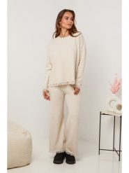 Soft Cashmere 2-częściowy zestaw w kolorze beżowym rozmiar: 38/40. Brązowe swetry Soft Cashmere, bez wzorów, z kaszmiru, bez ramiączek. Za 198.10 zł.