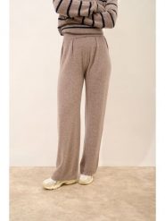 Just Cashmere Kaszmirowe spodnie "Daphne" w kolorze szarobrązowym rozmiar: S. Brązowe spodnie materiałowe Just Cashmere, na co dzień, s, bez wzorów, z kaszmiru, z podwyższonym stanem. Za 565.65 zł.