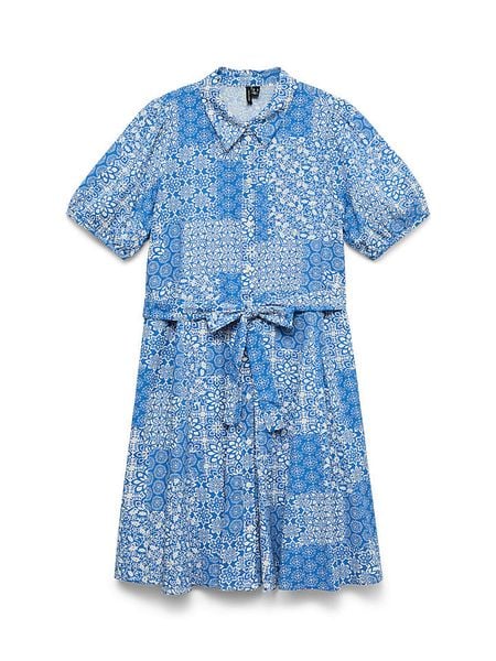 Vero Moda Sukienka w kolorze niebiesko-białym rozmiar: S. Niebieskie sukienki Vero Moda, s, bez wzorów, z bawełny, bez kołnierzyka, bez ramiączek, mini. Za 174.95 zł.