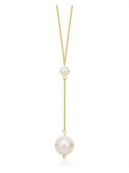 Diamant Exquis Złoty naszyjnik z perłami - dł. 45 cm rozmiar: onesize. Żółte naszyjniki Diamant Exquis, z perłą, złote. Za 1,187.99 zł.