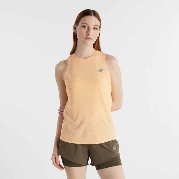 Koszulka damska New Balance WT41280PAE – pomarańczowa. Brązowe bluzki New Balance, s, bez wzorów, z materiału, sportowe, bez kołnierzyka, bez ramiączek. Za 99.99 zł.