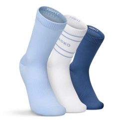 Sportowe skarpetki tenisowe trójpak Siroko 3Motion Blues. Niebieskie skarpety SIROKO, bez wzorów, z materiału. Za 84.00 zł.