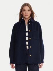 Tommy Hilfiger Płaszcz wełniany WW0WW46558 Granatowy Relaxed Fit. Niebieskie płaszcze TOMMY HILFIGER, na zimę, bez wzorów, z syntetyku, bez kaptura. Za 1,299.00 zł.