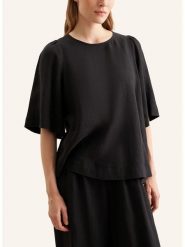 Seidensticker Lniana bluzka w kolorze czarnym rozmiar: 44. Czarne bluzki Seidensticker, bez wzorów, ze lnu, bez kołnierzyka, bez ramiączek. Za 168.46 zł.