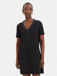 Liu Jo Sport Sukienka codzienna TA6296 J3855 Czarny Regular Fit. Czarne sukienki Liu Jo Sport, na co dzień, xl, bez wzorów, z bawełny, sportowe, bez kołnierzyka, bez ramiączek, proste. Za 429.99 zł.