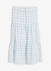 Spódnica midi z czystej bawełny. Białe spódnice bonprix, bez wzorów, z bawełny, midi. Za 37.99 zł.