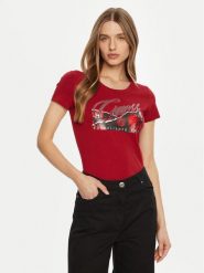 Guess T-Shirt W5RI03 J1314 Czerwony Regular Fit. Czerwone t-shirty Guess, xs, z aplikacjami, z bawełny, bez kołnierzyka, bez ramiączek. Za 209.99 zł.