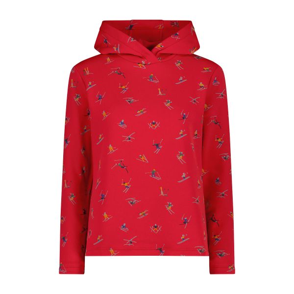 Damska bluza z kapturem CMP. Czerwone bluzy CMP, na zimę, uniwersalny, bez wzorów, z materiału, z kapturem. Za 295.20 zł.