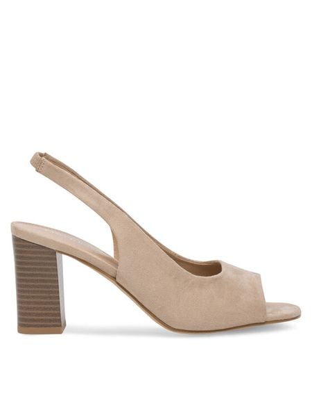 Clara Barson Sandały WYL3119-13 Beżowy. Brązowe sandały Clara Barson, bez wzorów, z materiału, bez obcasa, na słupku, bez zapięcia. Za 129.99 zł.