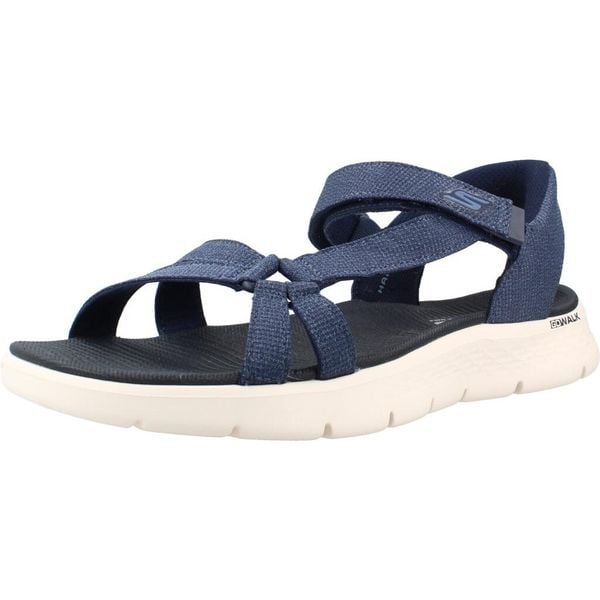 Sandały SKECHERS SLIP-INS GO WALK FLEX Niebieski. Niebieskie sandały Skechers, bez wzorów, z tkaniny, bez obcasa, bez zapięcia. Za 249.99 zł.