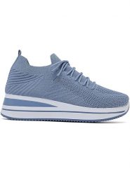 Sixth Sens Sneakersy w kolorze błękitnym na koturnie rozmiar: 40. Niebieskie trampki Sixth Sens, bez wzorów, z materiału, bez zapięcia. Za 118.84 zł.