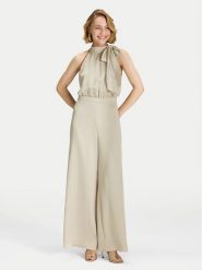 Swing Kombinezon 3AK01900 Beżowy Regular Fit. Brązowe sukienki Swing, bez wzorów, z syntetyku, bez kołnierzyka, bez ramiączek. Za 1,019.00 zł.