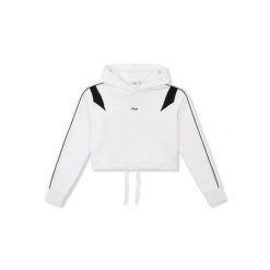 Damska bluza z kapturem crop Fila Rivoli Relaxed. Białe bluzy Fila, l, bez wzorów, z materiału, z kapturem. Za 246.00 zł.