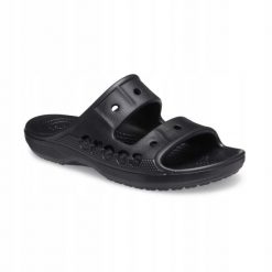 Klapki Dla Dorosłych Crocs Baya Sandal. Białe klapki Crocs, bez wzorów, z materiału, bez obcasa. Za 119.99 zł.