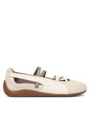 Puma Baleriny Speedcat Ballet LT Wns 408457 02 Kremowy. Białe baleriny Puma, bez wzorów, ze skóry, bez obcasa. Za 349.99 zł.