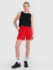 4F Spodenki plażowe damskie - czerwone XXL. Czerwone szorty 4f, bez wzorów, z elastanu, wakacyjne. Za 39.99 zł.