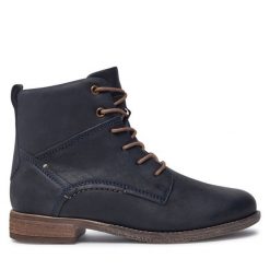 Botki Josef Seibel. Niebieskie botki Josef Seibel, bez wzorów, bez obcasa, na płaskiej podeszwie, bez zapięcia. Za 479.99 zł.