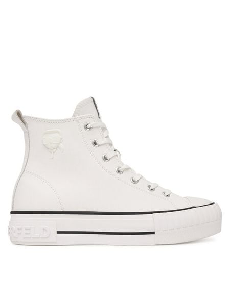 KARL LAGERFELD Trampki Kampus Max KL60456 Biały. Białe trampki KARL LAGERFELD, bez wzorów, ze skóry, bez zapięcia. Za 469.99 zł.