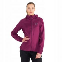 Damska Bluza Polarowa Hydro Grid. Fioletowe bluzy sportowe Jack Wolfskin, m, bez wzorów, z materiału, z kapturem. Za 550.99 zł.