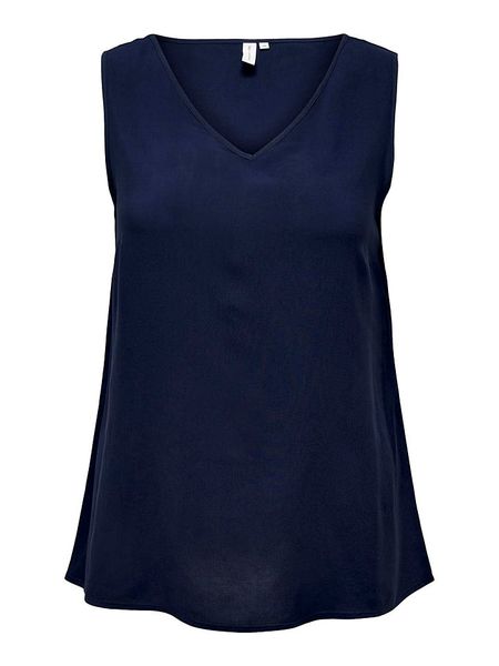 ONLY Carmakoma Top "Nova" w kolorze granatowym rozmiar: 50. Niebieskie topy Only Carmakoma, s, bez wzorów, z wiskozy, bez kołnierzyka, bez ramiączek. Za 48.16 zł.