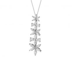 Naszyjnik z białego złota z diamentami - kwiaty - 1,93 ct - próba 750. Białe naszyjniki Apart, z diamentem, złote. Za 35,990.00 zł.
