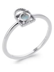 L'Atélier Précieux Srebrny pierścionek z agatem rozmiar: 52. Szare pierścionki l'Atelier precieux, z agatem, srebrne. Za 113.99 zł.