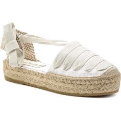 Espadryle VIDORRETA - Valenciana 03385 Lino/Bianco. Białe espadryle Vidorreta, bez wzorów, z materiału, bez obcasa, na płaskiej podeszwie, bez zapięcia. W wyprzedaży za 239.00 zł.