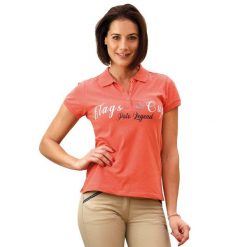 Damska jeździecka koszulka polo Flags&Cup Altamira. Brązowe koszulki polo FLAGS&CUP, m, bez wzorów, z bawełny, bez kołnierzyka, bez ramiączek. Za 229.50 zł.