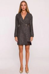 Elegancka sukienka tweedowa trapezowa kopertowa czarna. Czarne sukienki MOE, do pracy, xl, bez wzorów, z koronki, biznesowe, bez kołnierzyka, bez ramiączek, kopertowe. Za 379.00 zł.