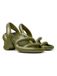 Camper Sandały "Kobarah" w kolorze khaki na obcasie rozmiar: 37. Brązowe sandały Camper, bez wzorów, z otwartym noskiem, bez obcasa, na koturnie, bez zapięcia. Za 239.99 zł.