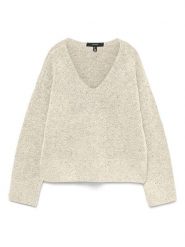 Vero Moda Sweter w kolorze kremowym rozmiar: XL. Brązowe swetry Vero Moda, s, bez wzorów, z materiału, bez ramiączek. Za 113.99 zł.