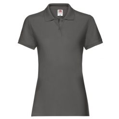 Damska Koszulka Polo Premium Plain. Szare koszulki polo FRUIT OF THE LOOM, xl, bez wzorów, bez kołnierzyka, bez ramiączek. Za 65.99 zł.