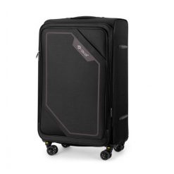 Duża walizka miękka L 26'' Solier SOLIER SOFTFLEX 2240 czarno-brązowa. Brązowe walizki bez wzorów, duże. Za 199.00 zł.