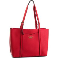 Torebka MY TWIN - Shopping VA8PGN Bic.Papav/Ros 02853. Czerwone shopper My Twin, bez wzorów, ze skóry ekologicznej, bez dodatków. W wyprzedaży za 379.00 zł.