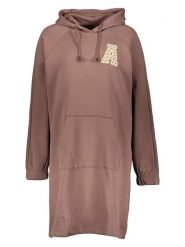 Adidas Sukienka dresowa w kolorze brązowym rozmiar: S. Brązowe sukienki Adidas, na co dzień, s, bez wzorów, z dresówki, bez kołnierzyka, bez ramiączek, midi, proste. Za 187.45 zł.