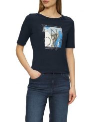 S.OLIVER RED LABEL Koszulka w kolorze granatowym rozmiar: 36. Niebieskie bluzki s.Oliver RED LABEL, s, bez wzorów, bez kołnierzyka, bez ramiączek. Za 37.12 zł.